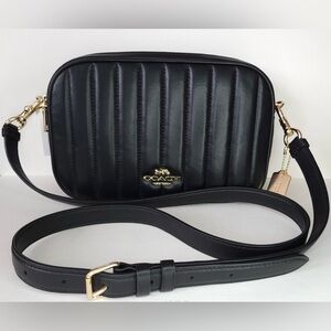 Coach Jes Quilted Crossbody, Black with gold hardware